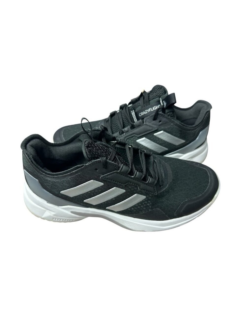 Adidas Women's Crazyflight 6 Black Silver Metallic Volleyball Shoes 8.5 HQ4684
